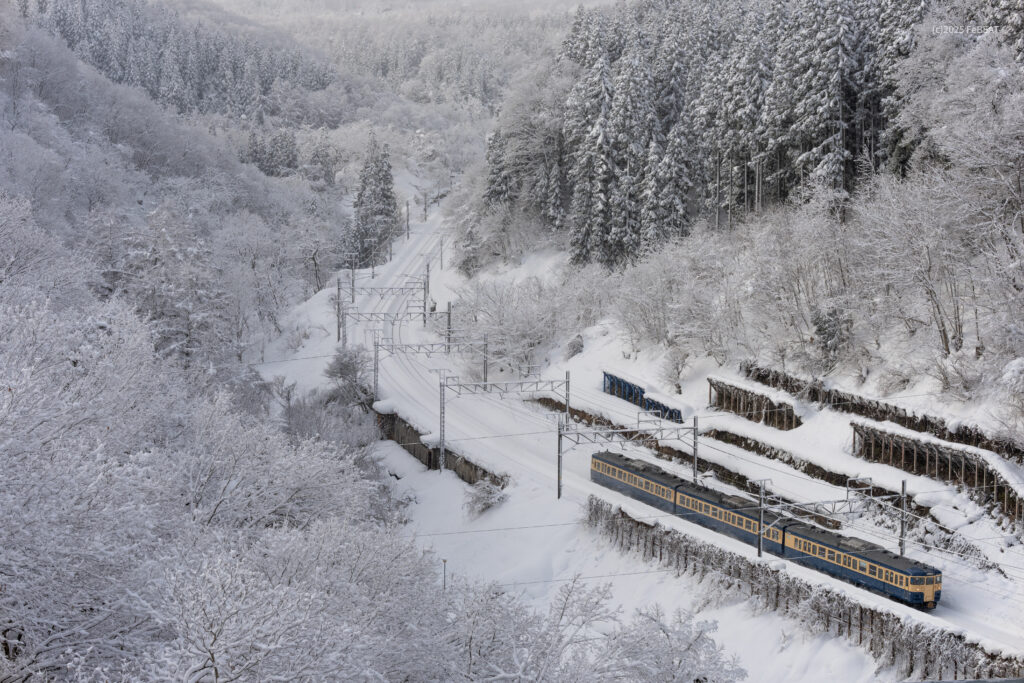 しなの鉄道北しなの線を黒姫から妙高高原へと走る横須賀線色の115系