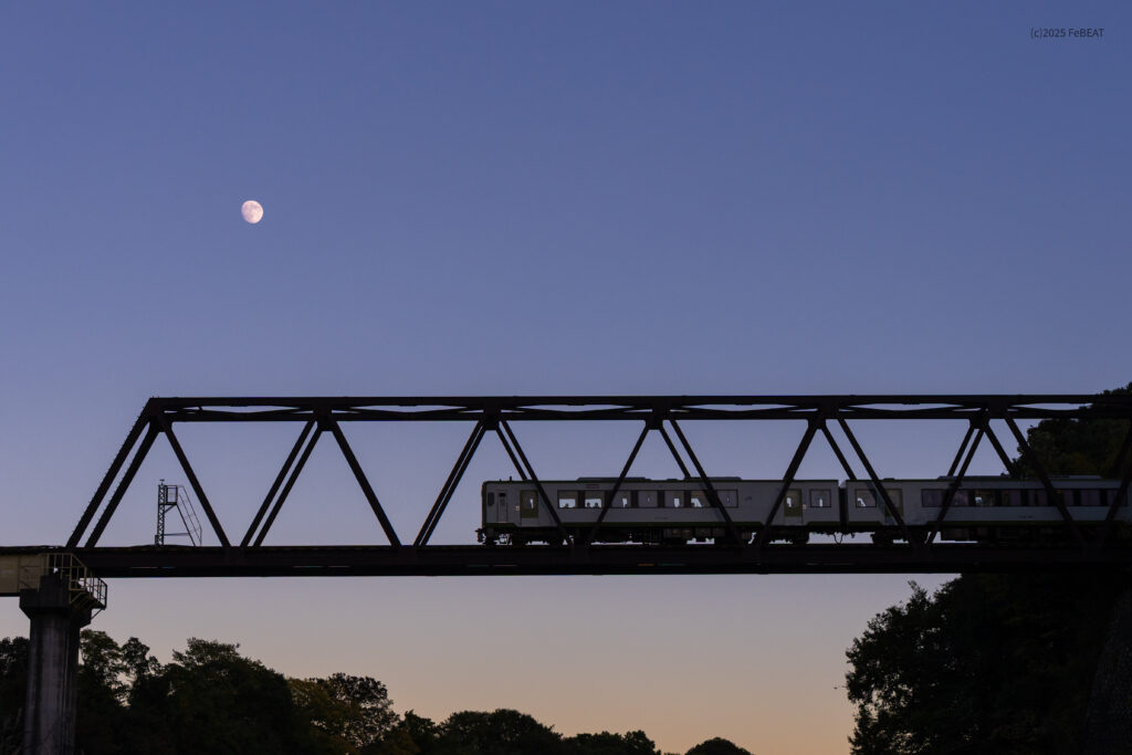 八高線の折原〜寄居に架かる荒川橋梁を走るキハ110系