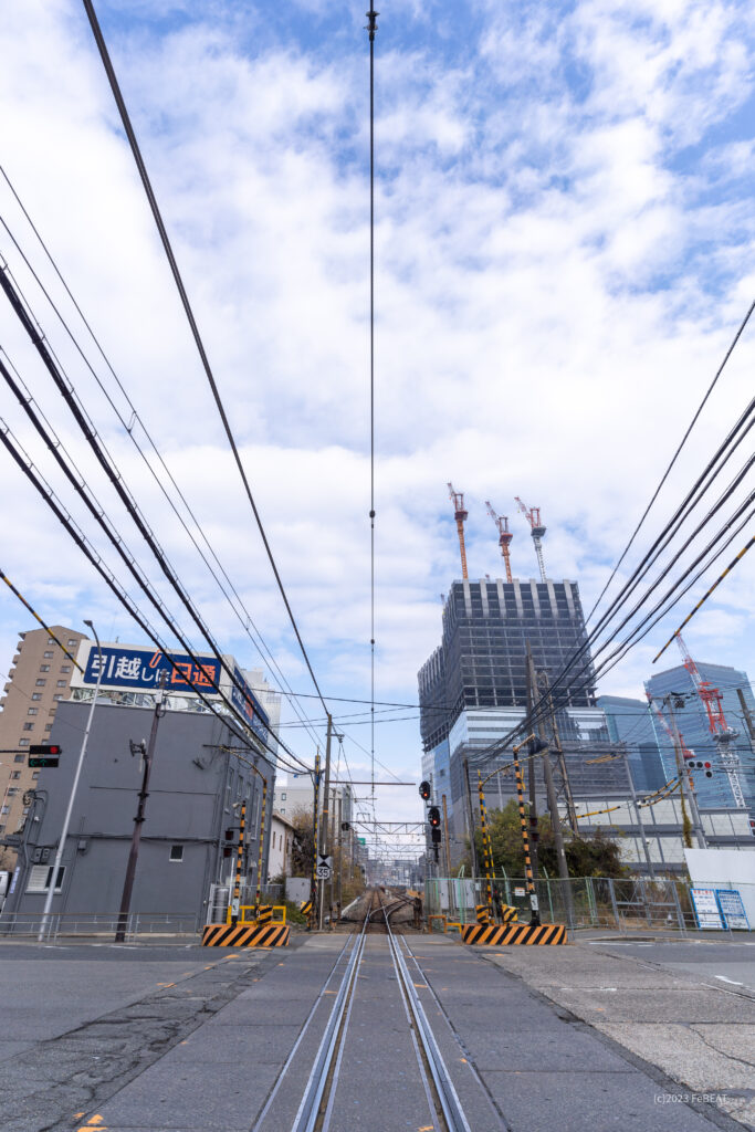 西梅田一番踏切から梅田信号場へと伸びる線路