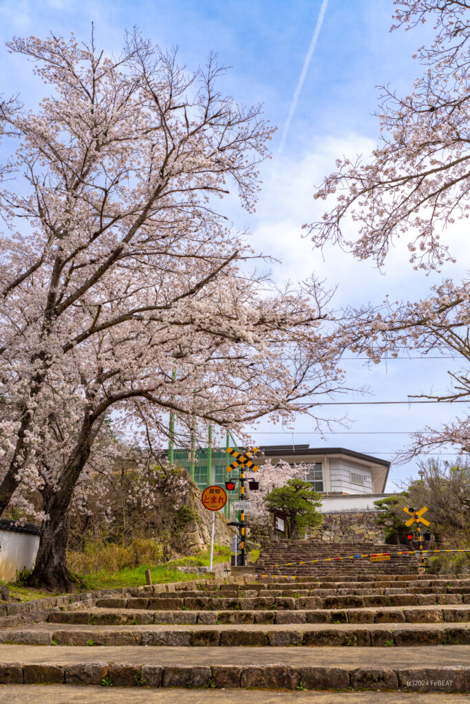 伯備線の備中高梁〜木野山で御殿坂を渡る「高梁高校前踏切」