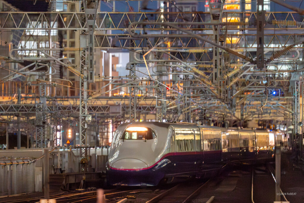 東北新幹線の東京駅に入線するE2系