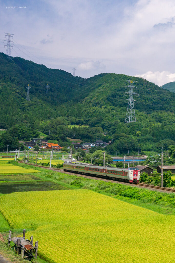 伯備線を根雨から黒坂へと走る381系「やくも」