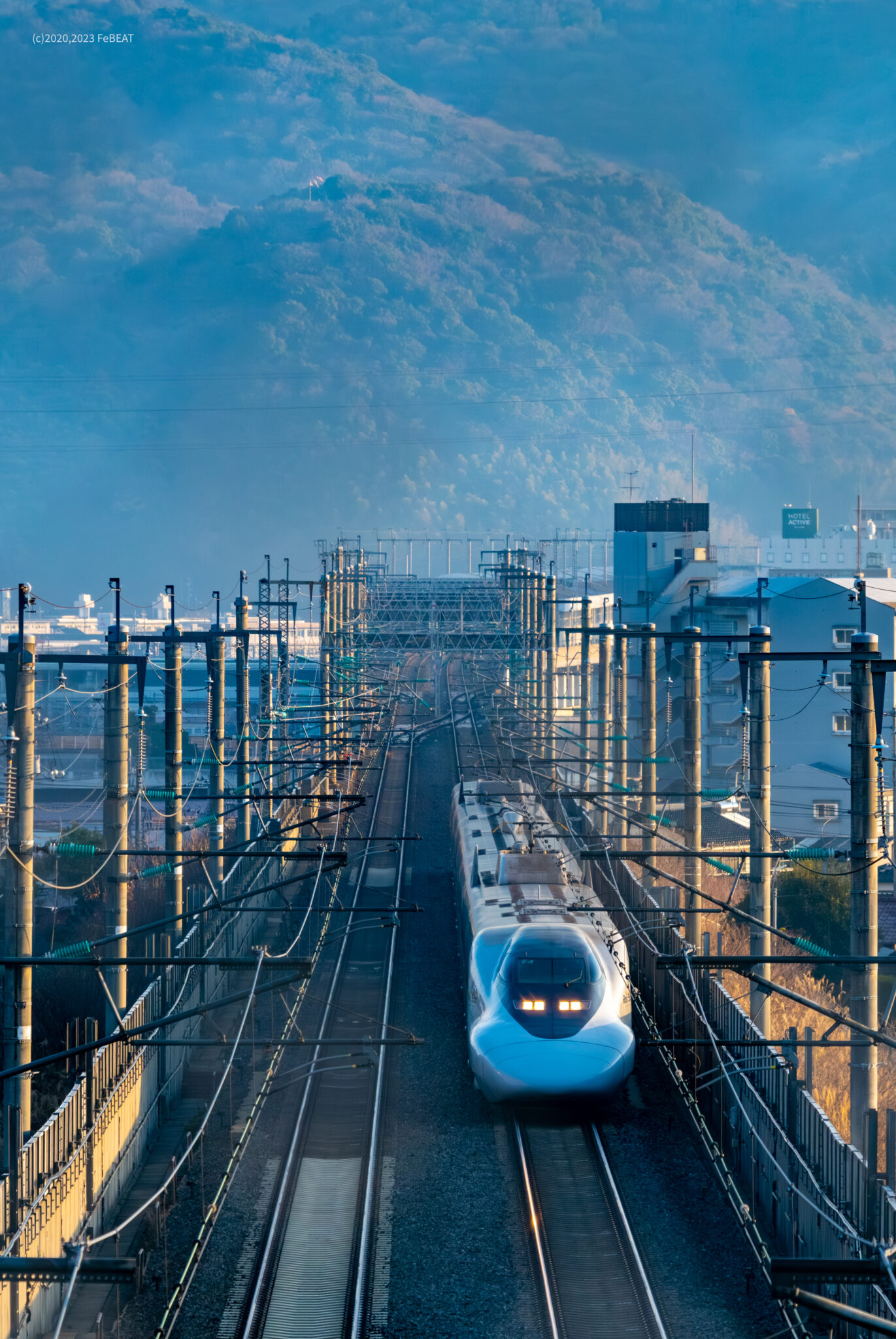 山陽新幹線 冬の風景 新山口の朝 いろどりの鉄道風景写真集